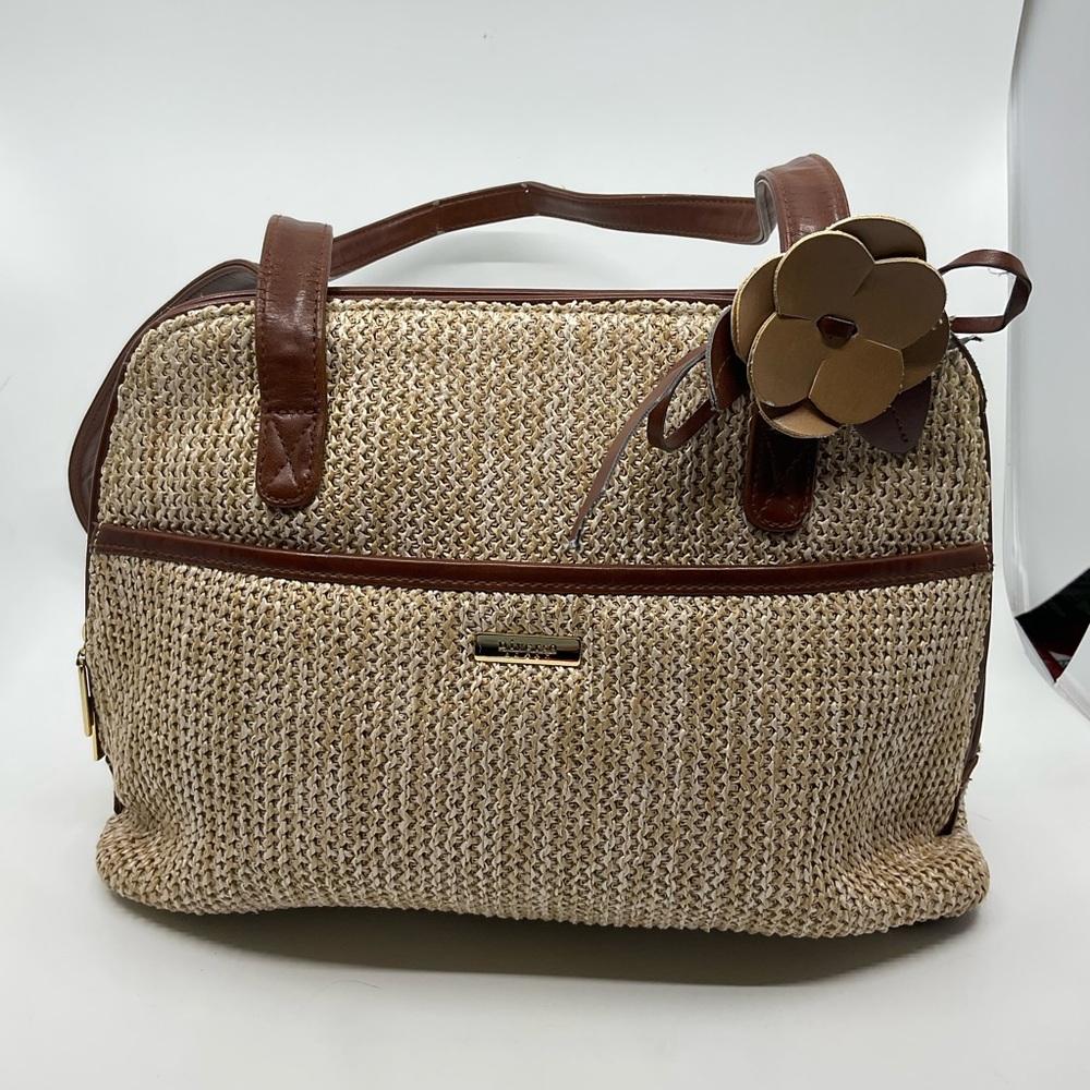Diverso Italy Woven and Vegan Leather Shoulder Bag Tote